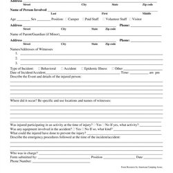 Admirable Accident Report Form Template Forms Incident Dreaded Injury Employee Car Templates Picture