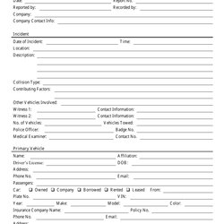 Exceptional Vehicle Accident Report Form Template Free Printable Templates Incident Print Big