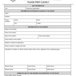 Magnificent Free Car Accident Report Form Template Reporting Throughout Incident Employee Pertaining