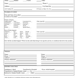 Auto Accident Report Form Template Invitations