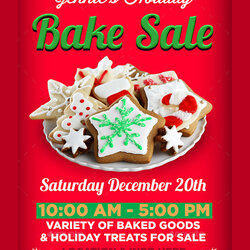 Very Good Bake Sale Flyer Templates Ms Word Publisher Design Template Cookie Holiday Flyers Red Designed