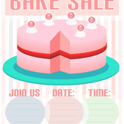 Excellent Bake Sale Flyer Template Pink Cake Flyers Free Designs Poster Templates Printable Fall Cards Event