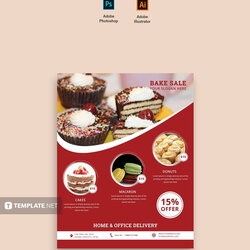 Worthy Free Printable Bake Sale Flyer Template In Adobe Illustrator Templates Editable