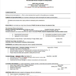 Cool Free Sample College Graduate Resume Templates In Ms Word Basic