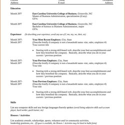 Superlative Resume Templates Recent College Graduate Student Sample Examples Template Graduates Format Choose