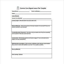 Super Common Core Lesson Plan Template Free Word Excel Format Templates Aligned