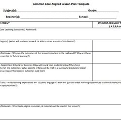 Spiffing Free Lesson Plan Templates Word Best Collections Common Core Aligned Template