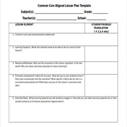 Champion Lesson Plan Template Free Word Document Downloads Common Core Templates