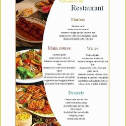Free Catering Menu Templates For Microsoft Word Of Restaurant Template Food Printable Designs Maker Lab Excel