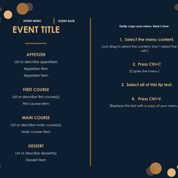 Smashing Free Simple Menu Templates For Restaurants Cafes And Parties Editable Pertaining Template