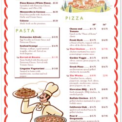 Great Free Restaurant Menu Templates Word Excel Formats Menus Italian Pizza Sample