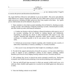 Exceptional Free Printable Durable Power Of Attorney Forms Form