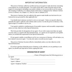 Super Durable Power Of Attorney Form Printable Forms Free Online Alabama