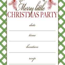Preeminent Free Printable Christmas Party Invitation Xmas And Craft Invitations Template Templates Flyer Word