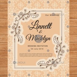 Very Good Wedding Vintage Invitation Card Design Template Vector Invitations Fit