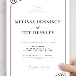 Legit Download Printable Simple Vintage Wedding Invitation Template