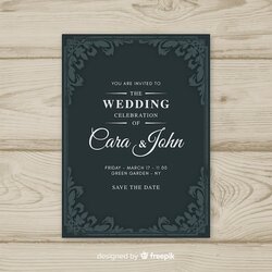 Free Vector Ornamental Vintage Wedding Invitation Template Ready Print