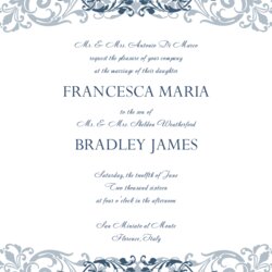 Capital Vintage Wedding Invitations Template Invitation Templates Printable Word Marriage Blank Samples