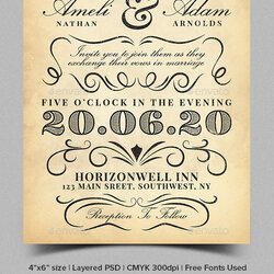 Vintage Wedding Invitation Template By Preview