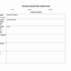 Peerless Physical Education Lesson Plan Template In Activities