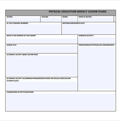 Brilliant Free Sample Physical Education Lesson Plan Templates In Ms Word Template Example Samples Of