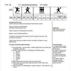 The Highest Standard Sample Physical Education Lesson Plans Templates Plan Template