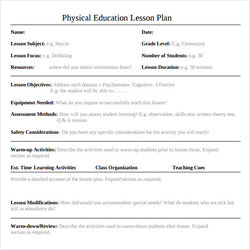 Free Sample Physical Education Lesson Plan Templates In Ms Word Template Features Hidden Notifications