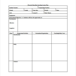 Champion Free Sample Physical Education Lesson Plan Templates In Ms Word Template Teaching Plans Phys Lessons