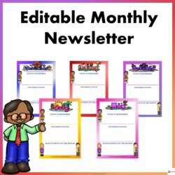 Smashing Editable Monthly Newsletter Templates Made By Teachers Square Cover Page