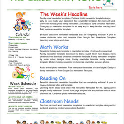 Eminent Free Printable Newsletter Templates For School And Community Microsoft Daycare Kid Noticeboard