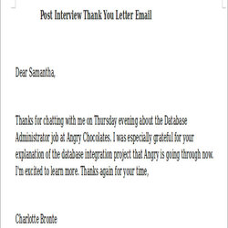 Sterling Interview Thank You Letter Subject Collection Template Post Email