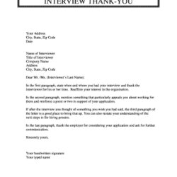 Outstanding Printable Interview Thank You Letter Samples Forms And Templates After Form Word Interviewer