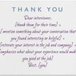 What To Write In Thank You Note After An Interview Letter Job Notes Template Tips Card Sample Post Interviews