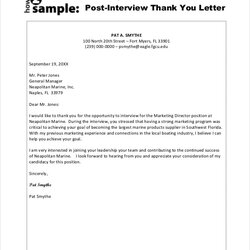 Sample Interview Thank You Letters Doc Template Letter Post Business Templates