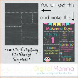 Fine Birthday Chalkboard Template Free Download Printable Templates