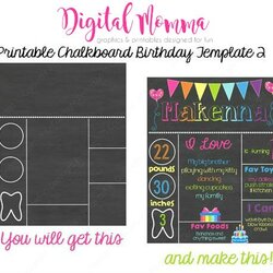 Matchless Printable Chalkboard Birthday Template Personal Commercial