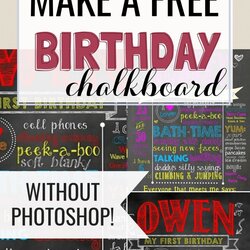 Admirable Free Birthday Chalkboard Template Exceptional Highest Clarity