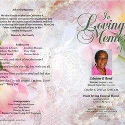 Funeral Program Printable Obituary Template Templates Free