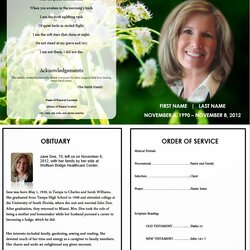 Admirable The Funeral Memorial Program Blog Free Template Obituary Templates Printable Editable Word Sample