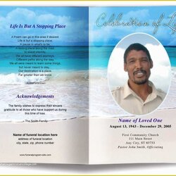 Wonderful Free Funeral Program Template Word Of Editable Booklet Memorials Handouts