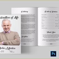 Eminent Blank Funeral Program Template Word Resume Examples