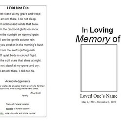 Smashing The Funeral Memorial Program Blog Free Template Poems Baptist