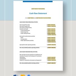 Cash Flow Statement Templates In Google Docs Sheets Template Examples Excel Example Word Sample Format Pages