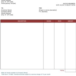 Matchless Service Invoice Template Word Example Excel Templates Hours With And Rate