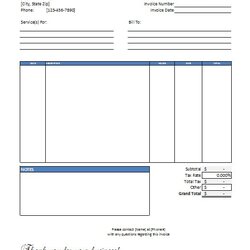Tremendous Excel Service Invoice Template Free Download