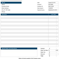 Marvelous Service Invoice Templates For Excel Template Format Information Word Worksheet Professional Bill