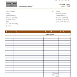 Spiffing Sample Service Invoice Template Doc