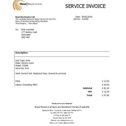 Eminent Free Service Invoice Templates Word Excel Template
