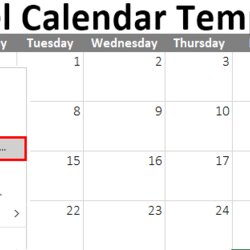 Excel Sheet Calendar Template Master