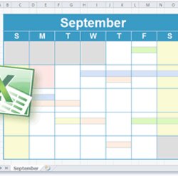 Cool Excel Calendar Template Printable Schedule Templates Booking Monthly Format Blank Calendars Microsoft